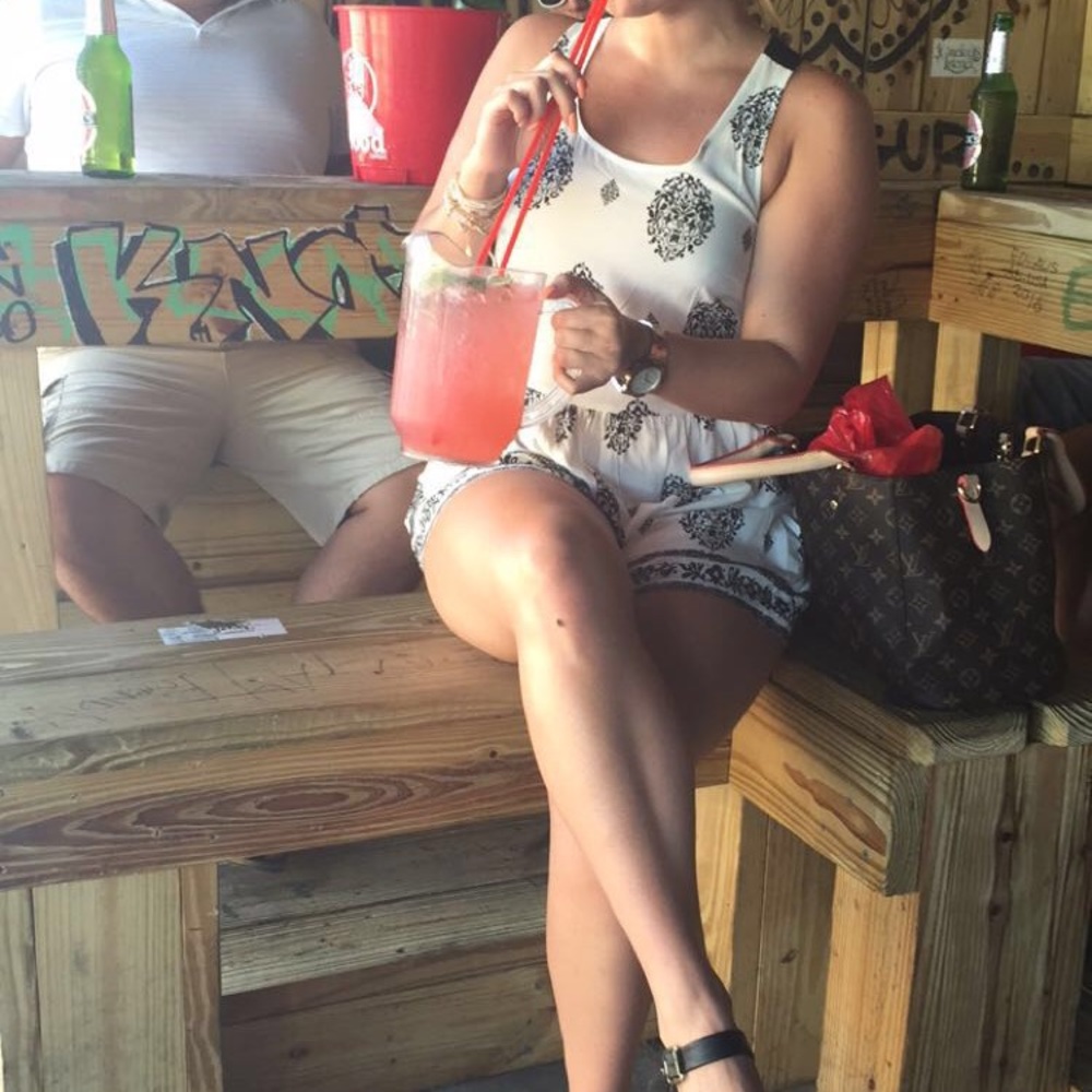 Open back black and white romper